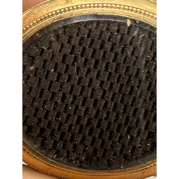 Vintage Victorian Hair Mourning Brooch Gold Tone - Picture 7 of 9